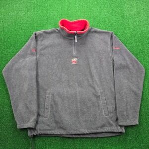 Maryland Terrapins Fleece Sweatshirt Mens Large Columbia Quarter Zip Pullover